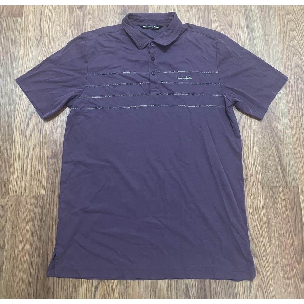 TravisMathew Polo‎ Mens Medium Striped Performance Golf Shirt